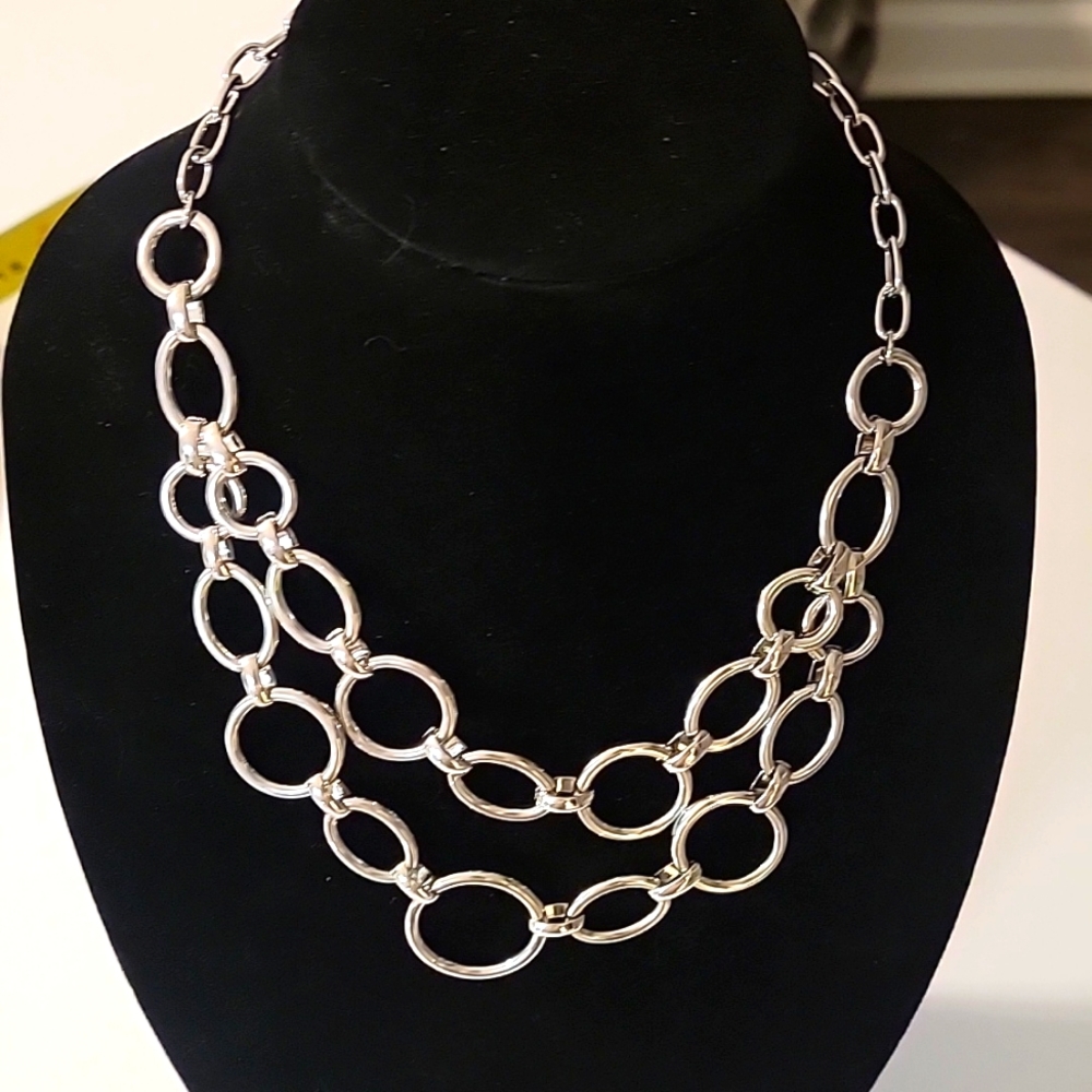 Bnwt Alfani Silver Layered Statement Necklace - image 6